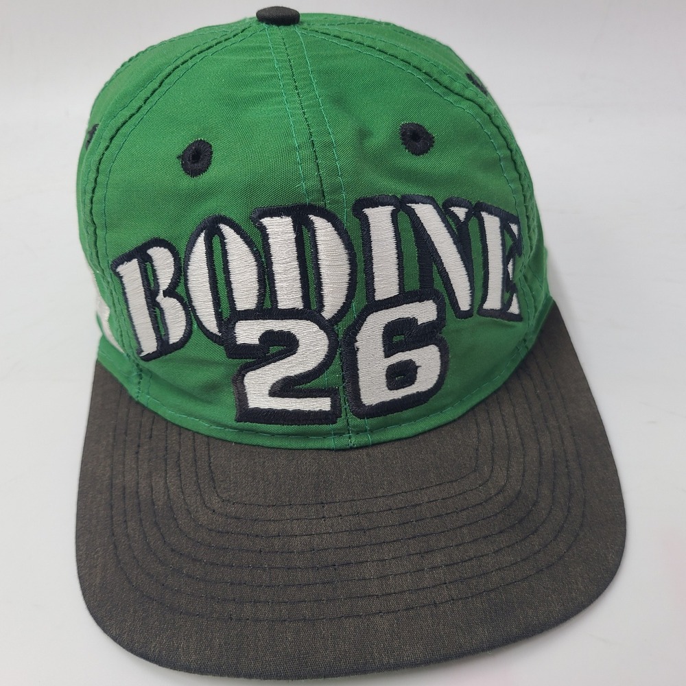 Vintage Brett Bodine Hat Snapback (Fits Small) Green NASCAR #26 Quaker State